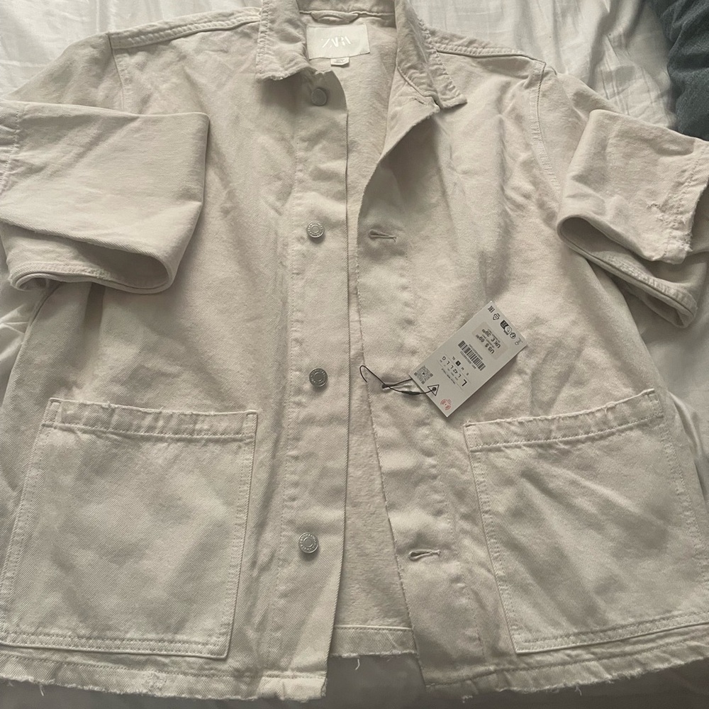 Zara Off-White Casual Jacket